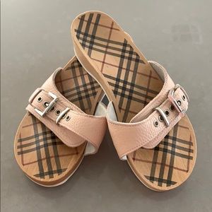 Burberry wood platform sandals